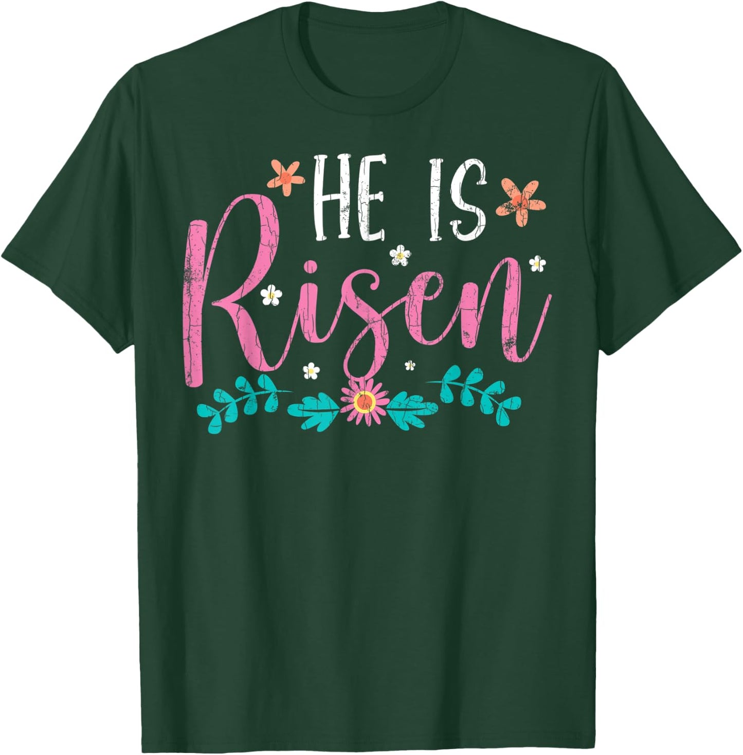 He Is Risen Easter Design Christian Funny Graphic T-Shirt - T-Shirt | Forest
