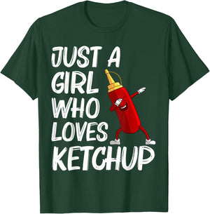Funny Ketchup Gift Girls Kids Ketchup Merchandise Tomato T-Shirt - T-Shirt | Forest