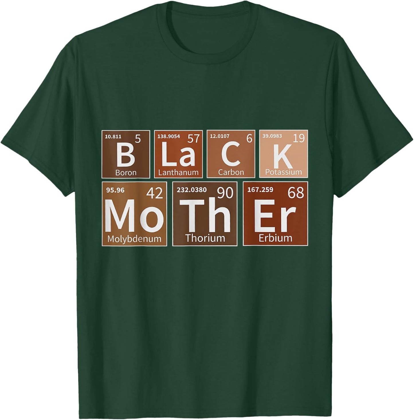 Melanin Black Mother Periodic Table African American Mom T-Shirt - T-Shirt | Forest