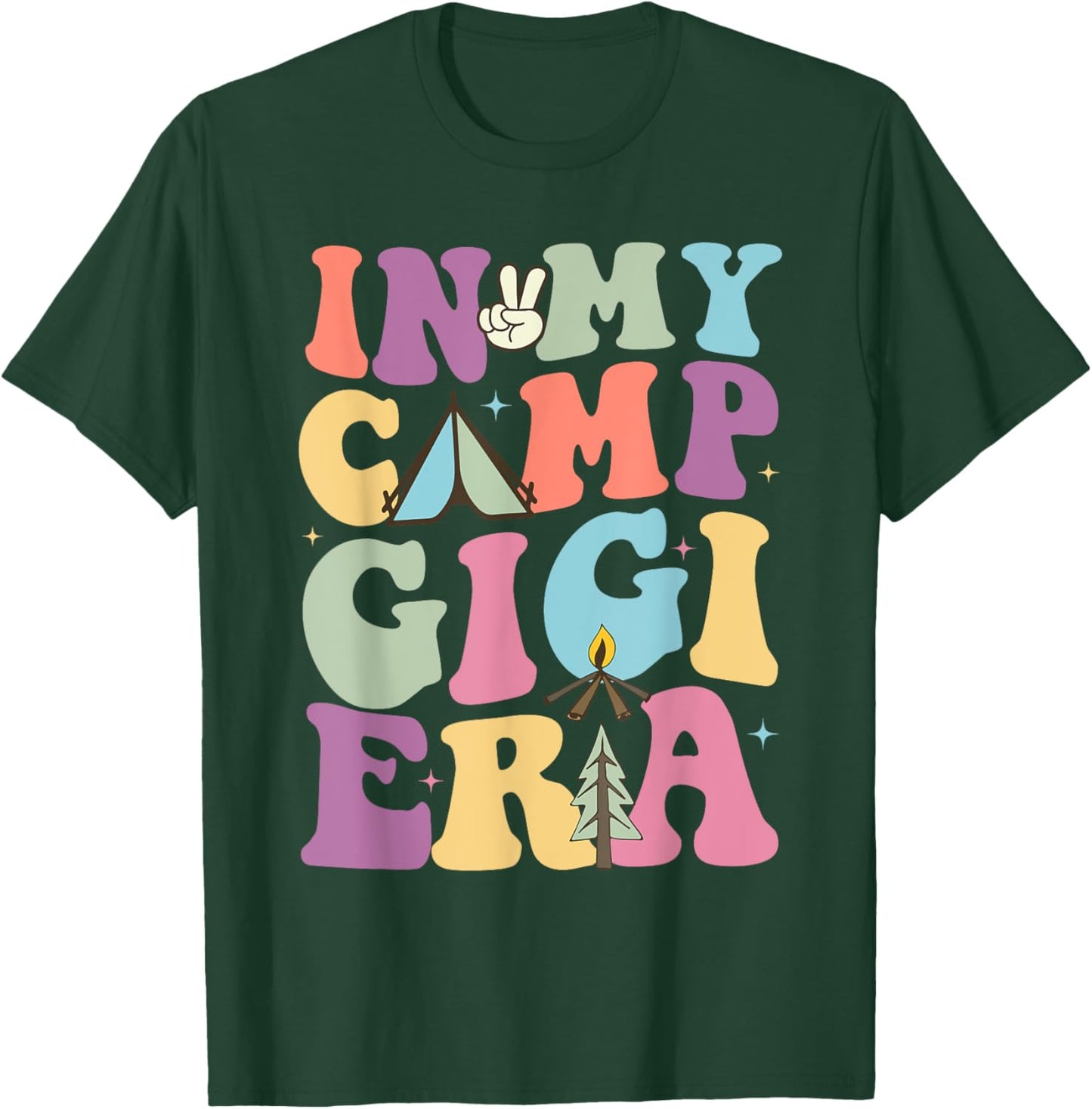 Funny In My Camp Gigi Camping Camper Summer Gift Family Women T-Shirt - T-Shirt | Forest