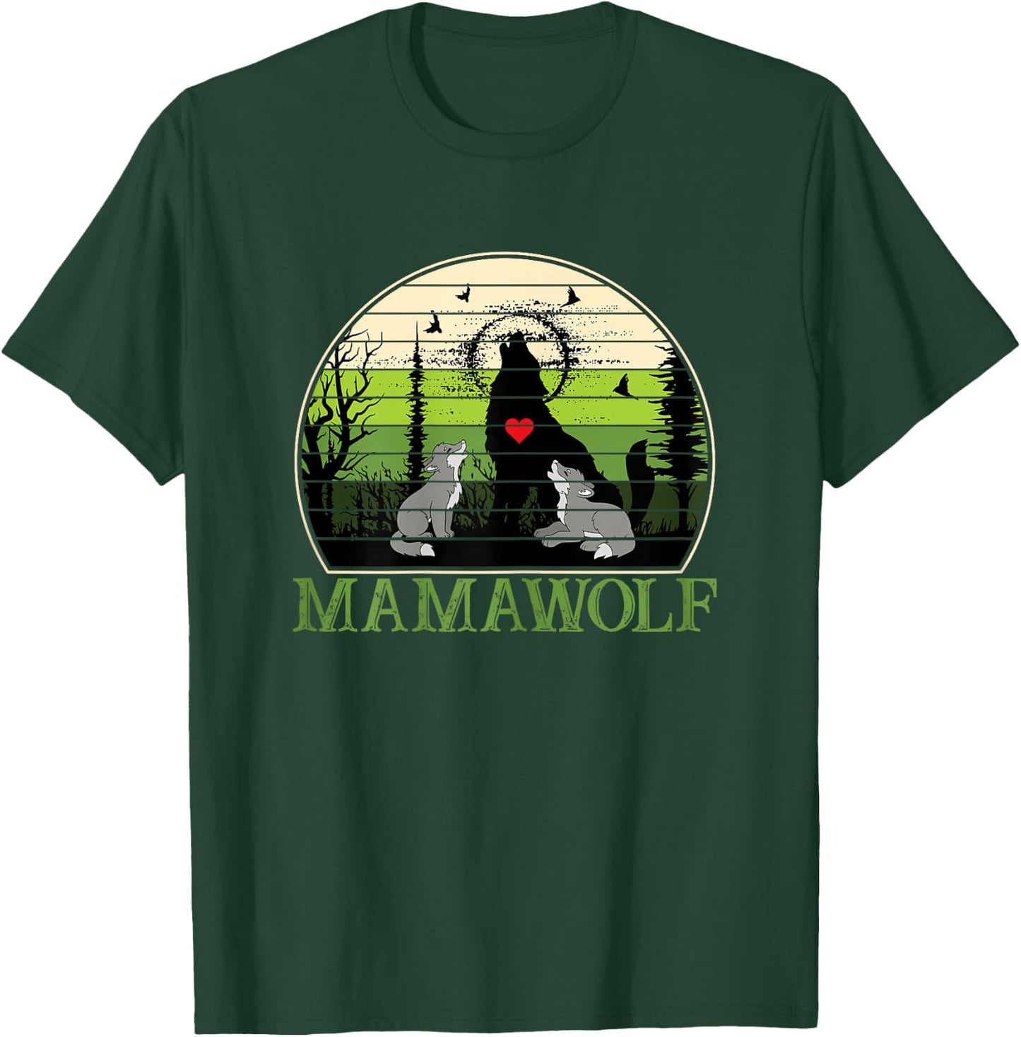 Mama Wolf Cute Mothers Day Gift Moms T-Shirt - T-Shirt | Forest