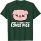 Pigs Farmer Girl Just a Girl Who Loves Pigs T-Shirt - T-Shirt | Forest