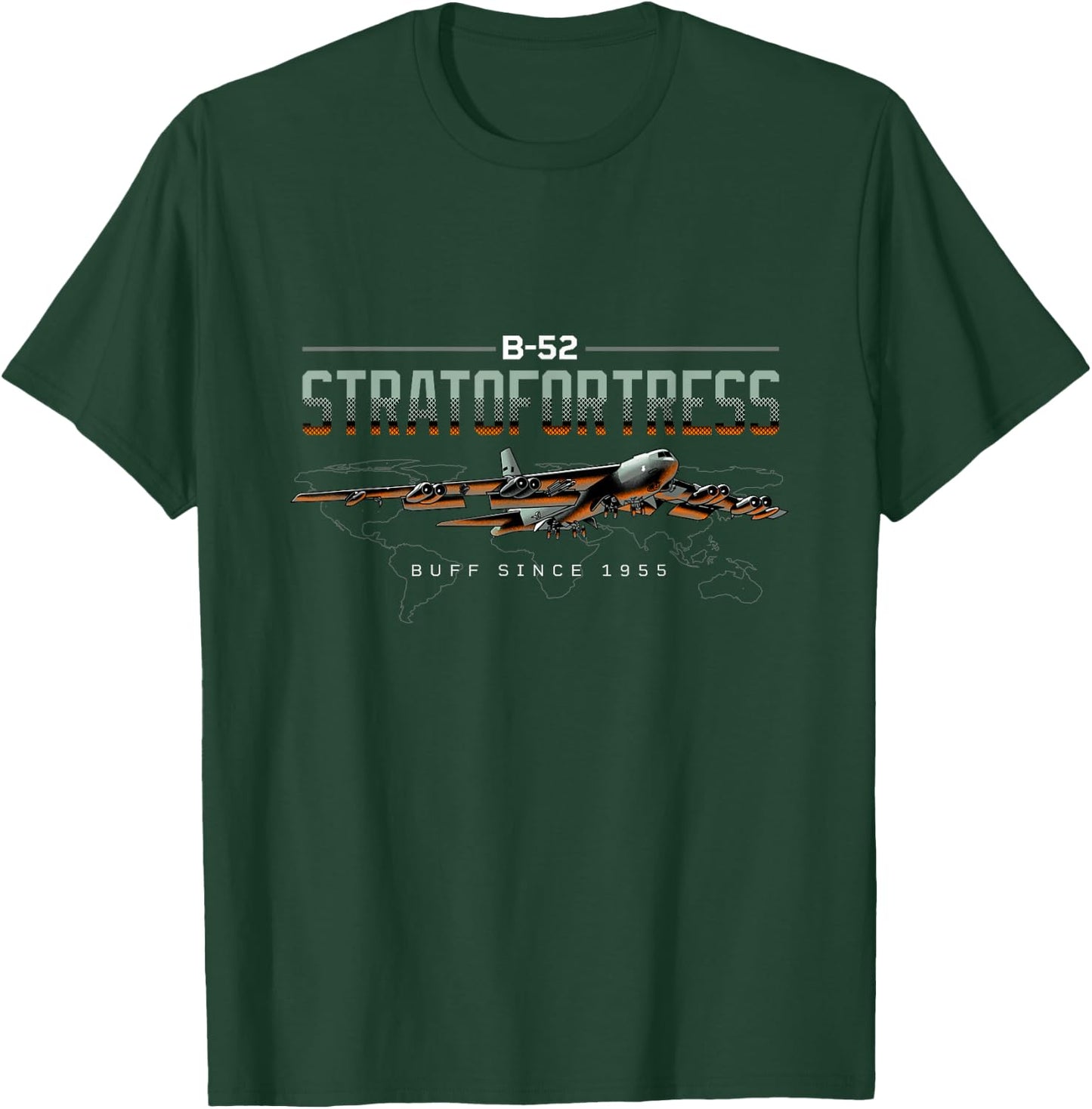 Military Aircraft B-52 Buff Since 1955 Global Reach T-Shirt - T-Shirt | Forest