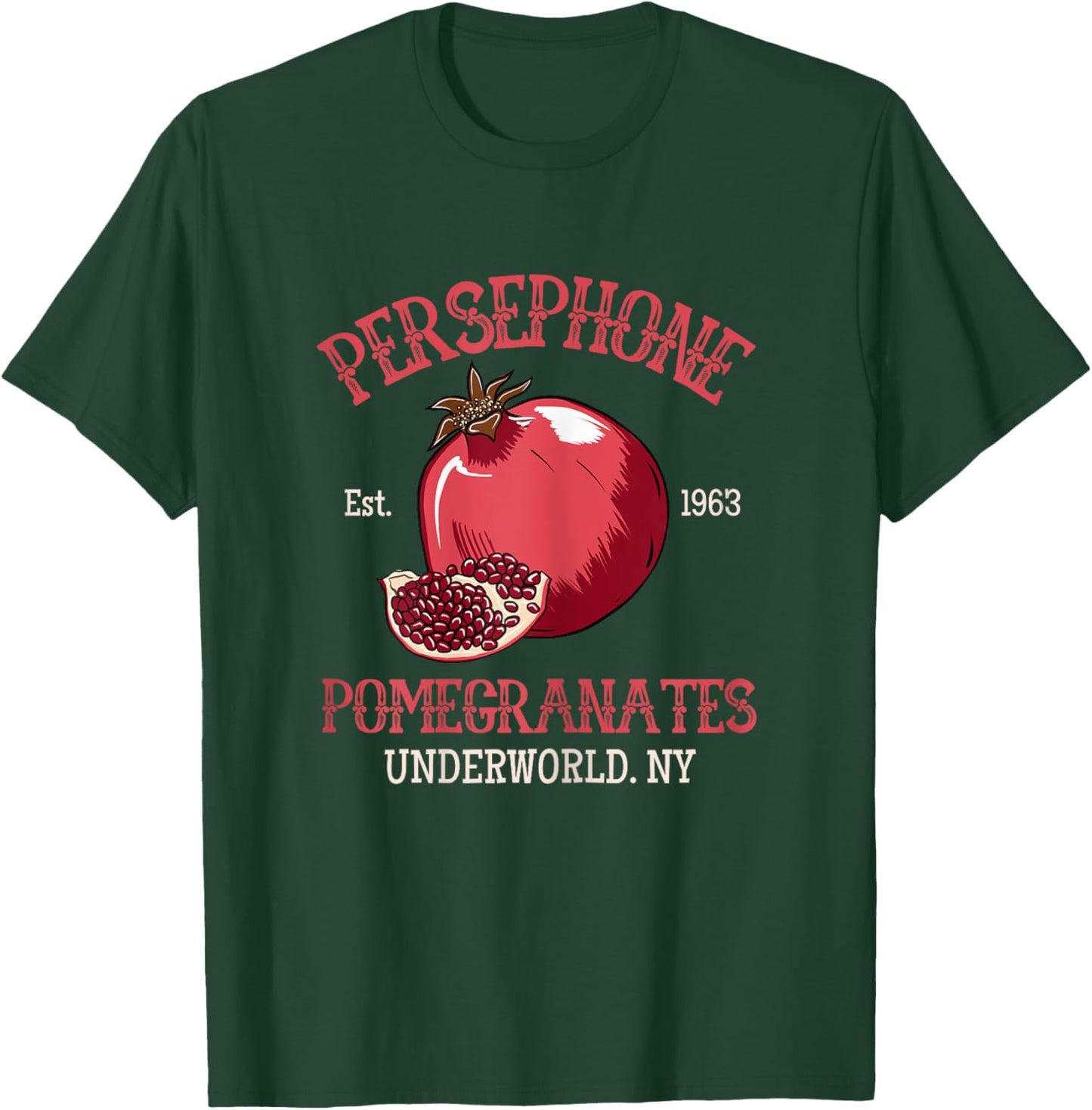 Greek Mythology Persephone's Pomegranates , Female X-Small, Black T-Shirt - T-Shirt | Forest