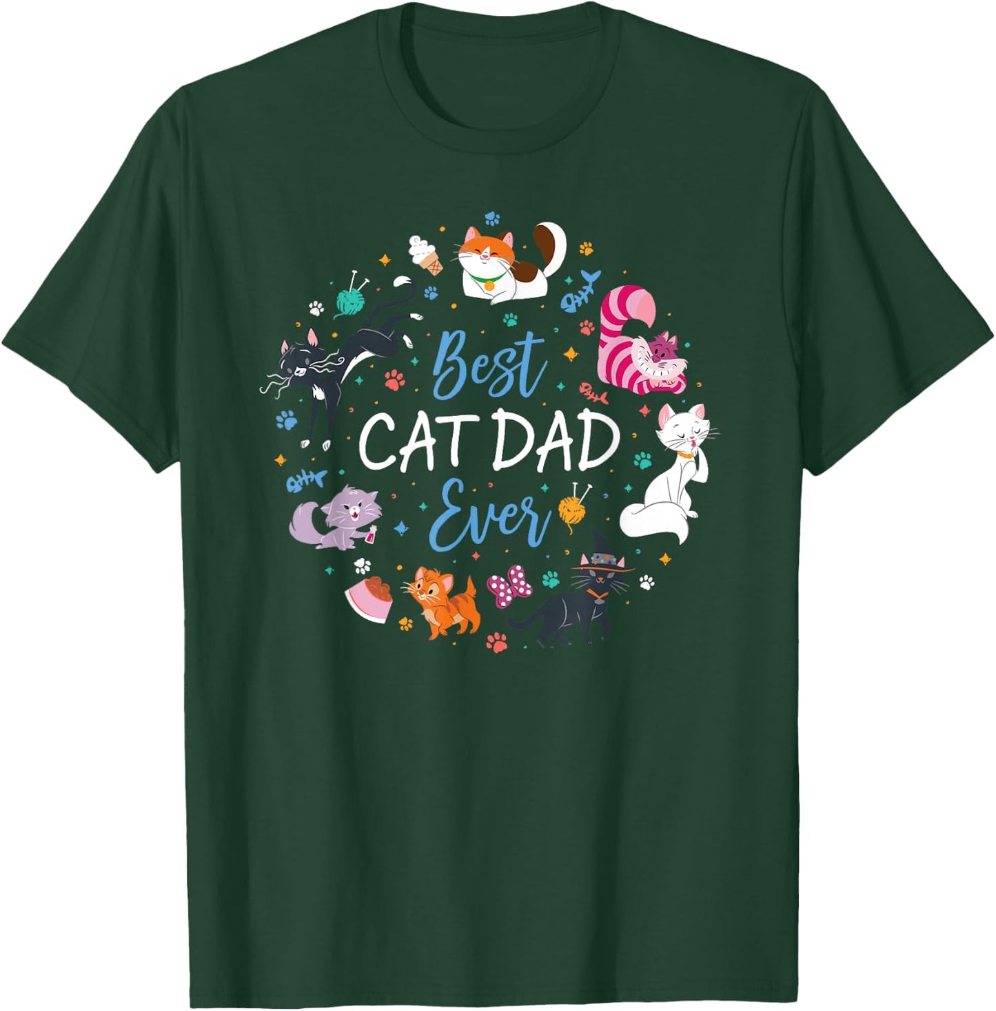 Disney Pet Parent Father’s Day Disney Cats Best Cat Dad Ever T-Shirt - T-Shirt | Forest