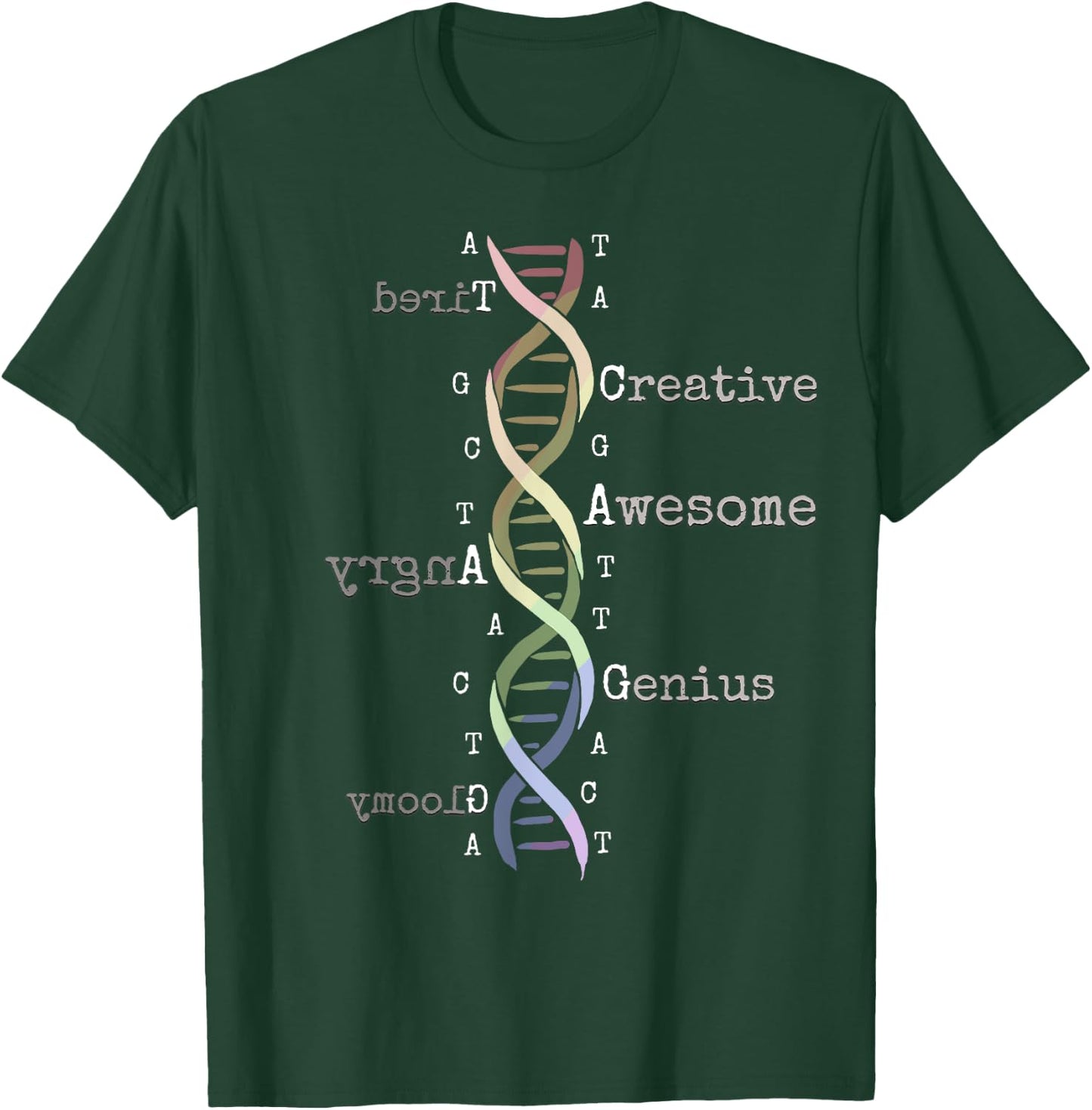 Rainbow DNA Awesome Genome Funny Science Birthday Gift T-Shirt - T-Shirt | Forest