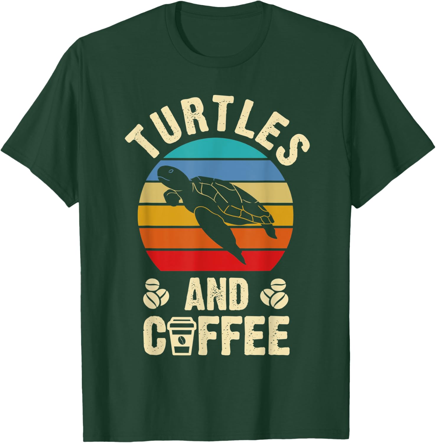 I like Turtles & Coffee Funny vintage Pet theme lover gift T-Shirt - T-Shirt | Forest