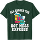 All Aboard The Hot Mess Express Steam Engine Conductor Train T-Shirt - T-Shirt | Forest