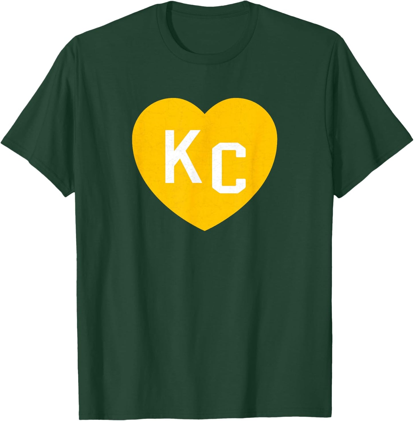 Hearts Red Kansas City Kc Heart Love KC Initials Red Yellow T-Shirt - T-Shirt | Forest