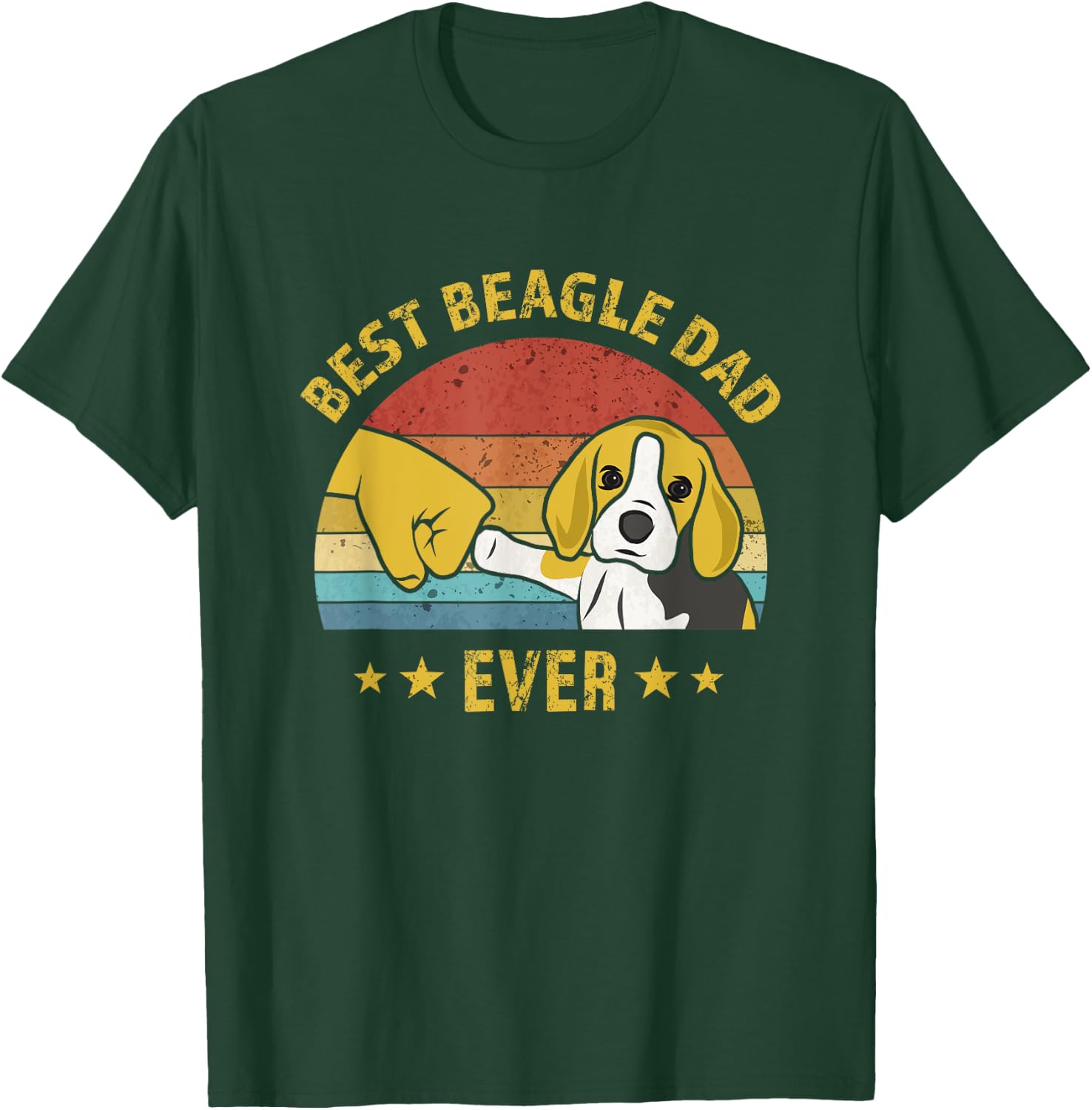 Cute Best Beagle Dad Ever Vintage Puppy Lover Retro Design T-Shirt - T-Shirt | Forest