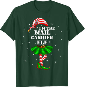 Matching Family Group Mail Carrier Elf Christmas T-Shirt - T-Shirt | Forest