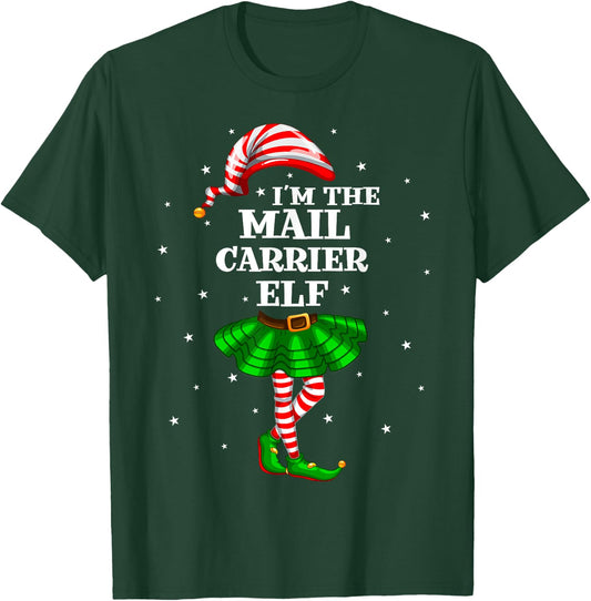 Matching Family Group Mail Carrier Elf Christmas T-Shirt - T-Shirt | Forest