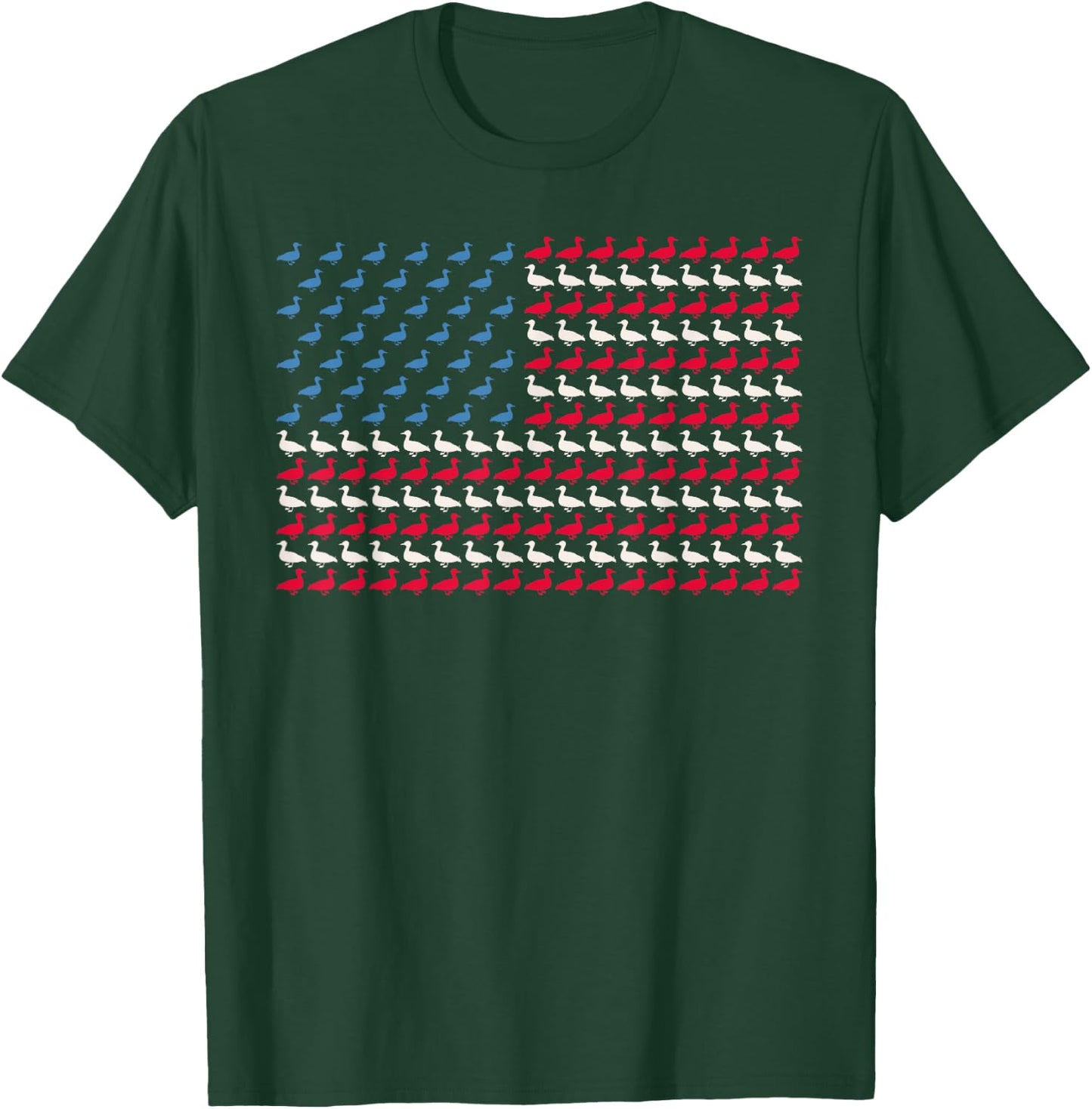 Mallard American Flag Duck US 4th Of July Drake USA Gift T-Shirt - T-Shirt | Forest