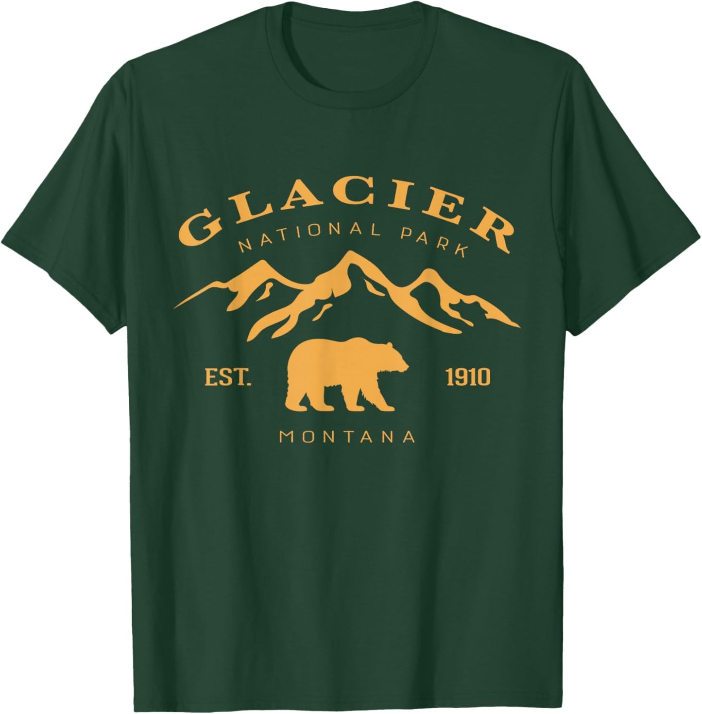 Retro Vintage Glacier National Park for kids Hiking Camping T-Shirt - T-Shirt | Forest