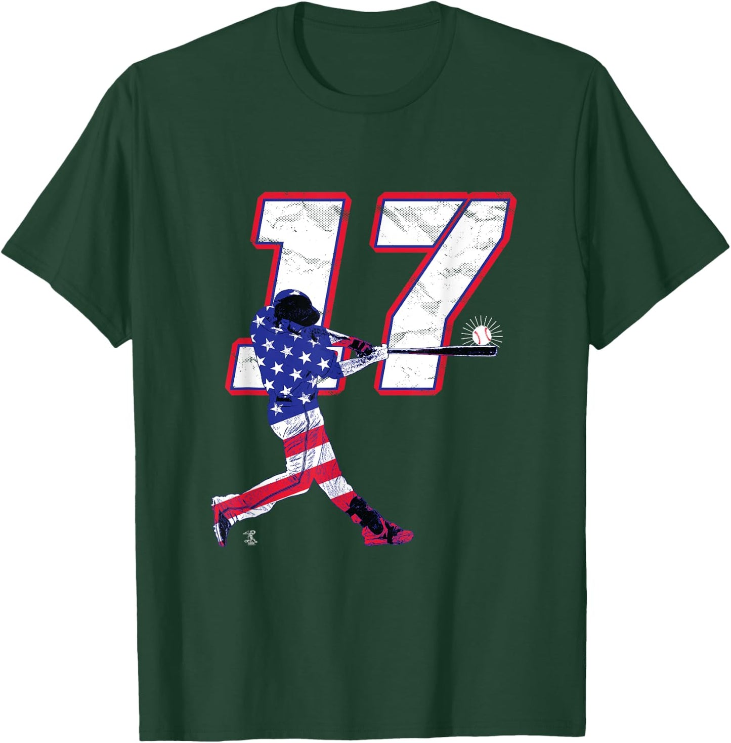 Rhys Hoskins Flag Silhouette Gameday T-Shirt - T-Shirt | Forest