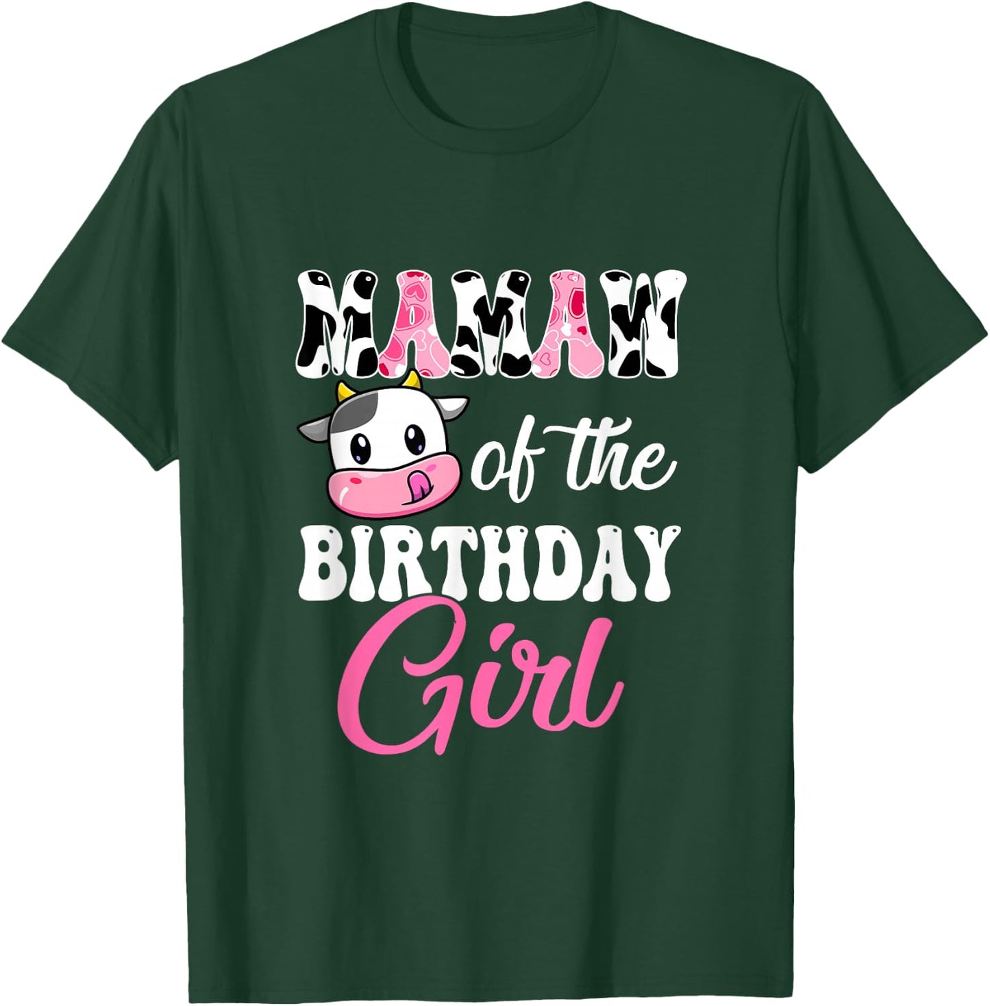 Mamaw Of The Birthday Girl Farm Cow 1St Birthday Girl T-Shirt - T-Shirt | Forest