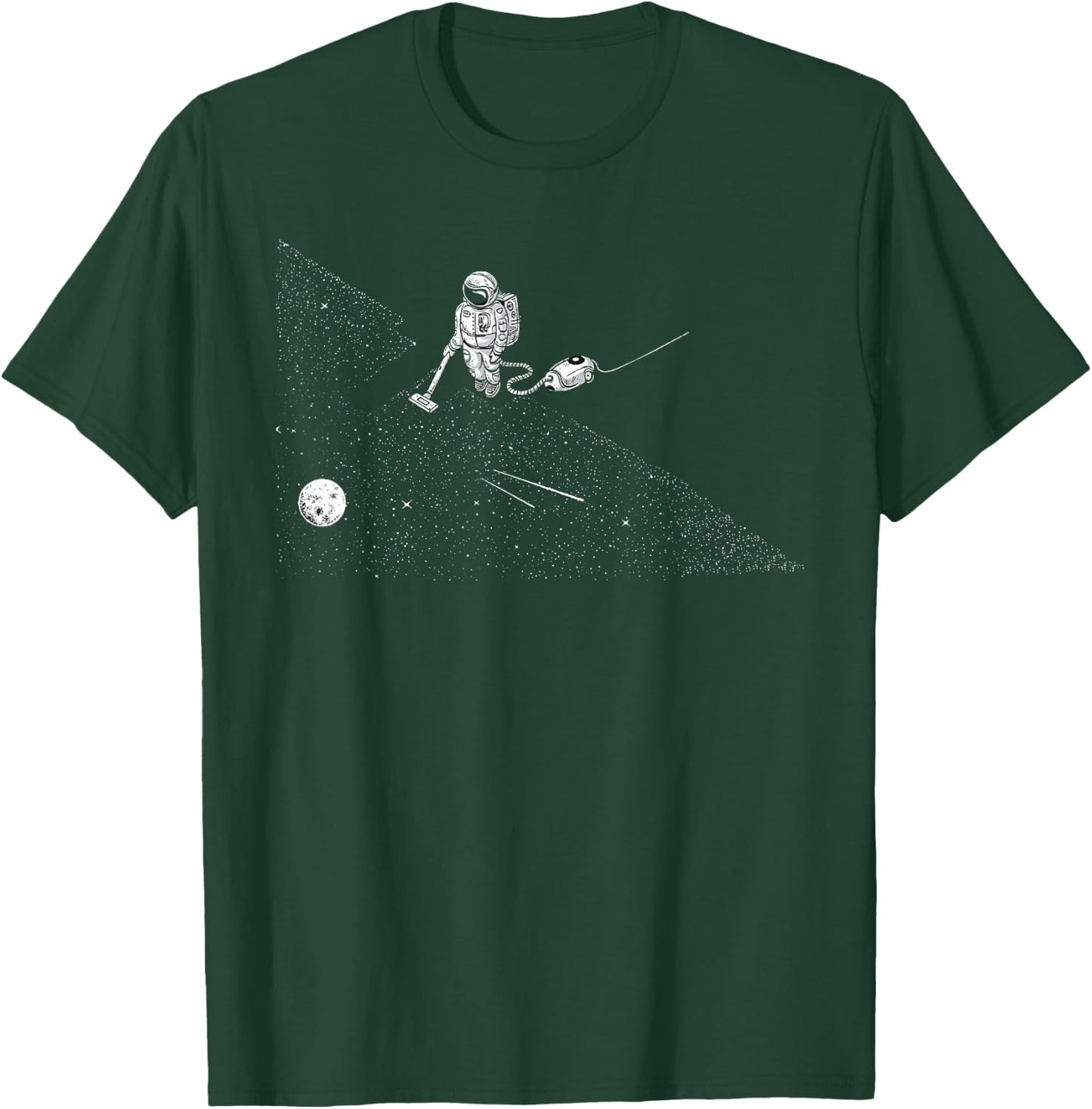 Astronaut Vacuuming Stars Funny Galaxy And Stars T-Shirt - T-Shirt | Forest
