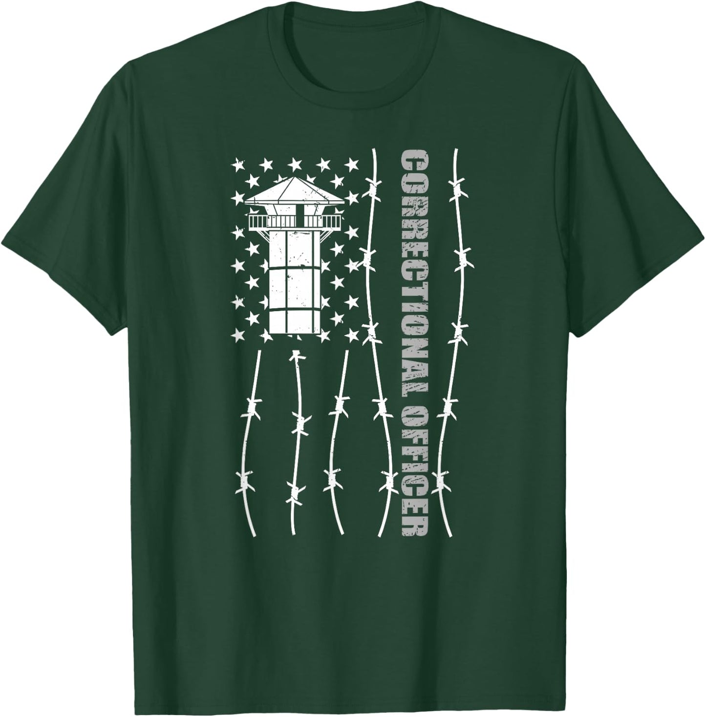 American Flag Correctional Officer - Corrections USA Flag T-Shirt - T-Shirt | Forest