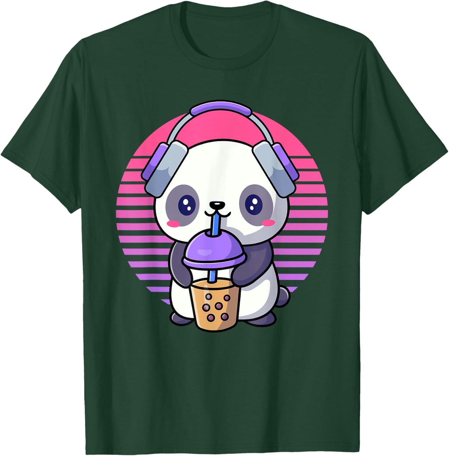 Retro K-Pop Shirts For Teen Girls Women KPop And Bubble Tea T-Shirt - T-Shirt | Forest