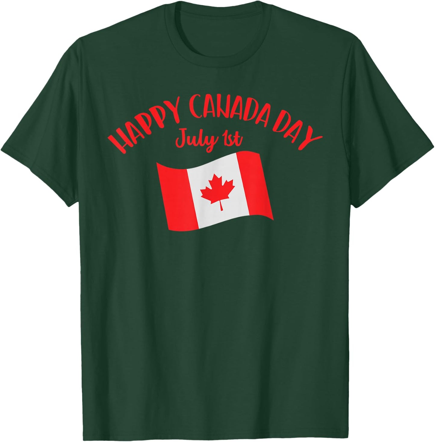 Happy Canada Day Shirt Funny Canadian Flag Maple Patriotic T-Shirt - T-Shirt | Forest