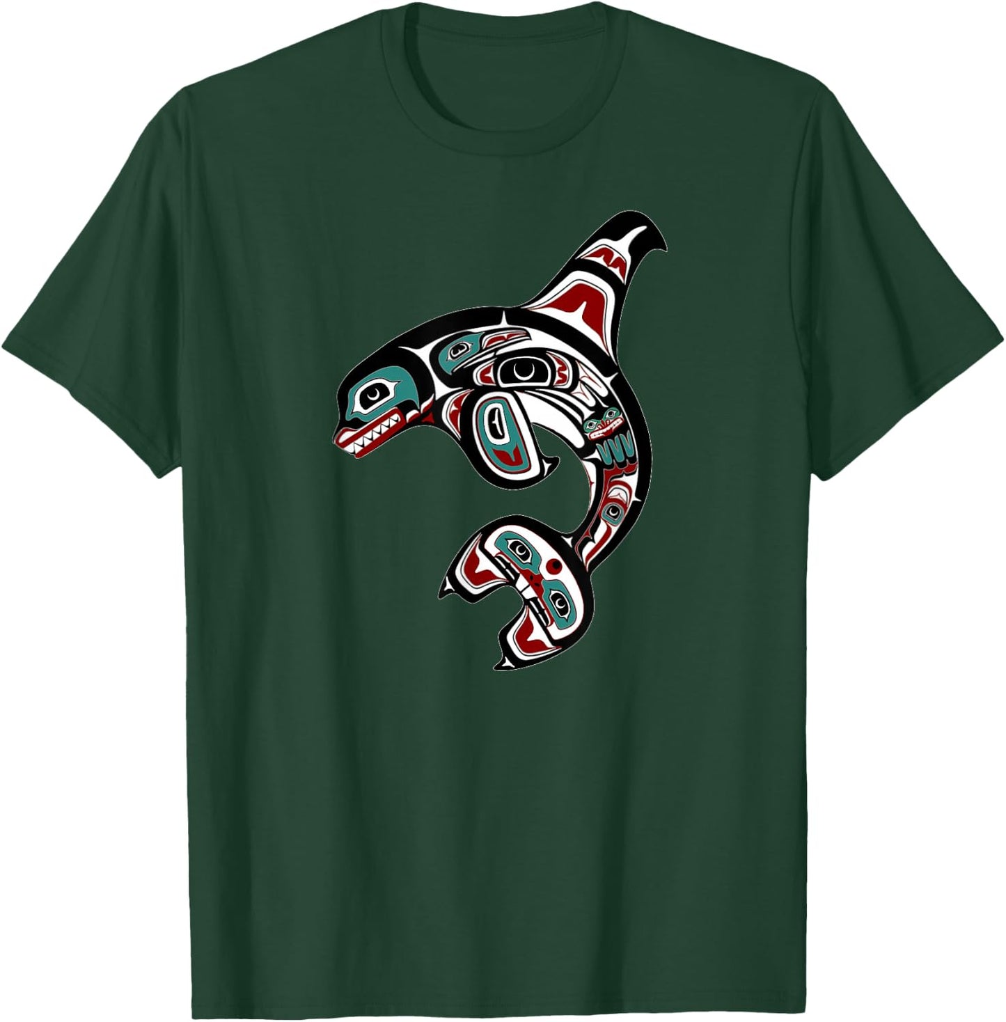 Orca Killer Whale Pacific Northwest Alaska Native American T-Shirt - T-Shirt | Forest
