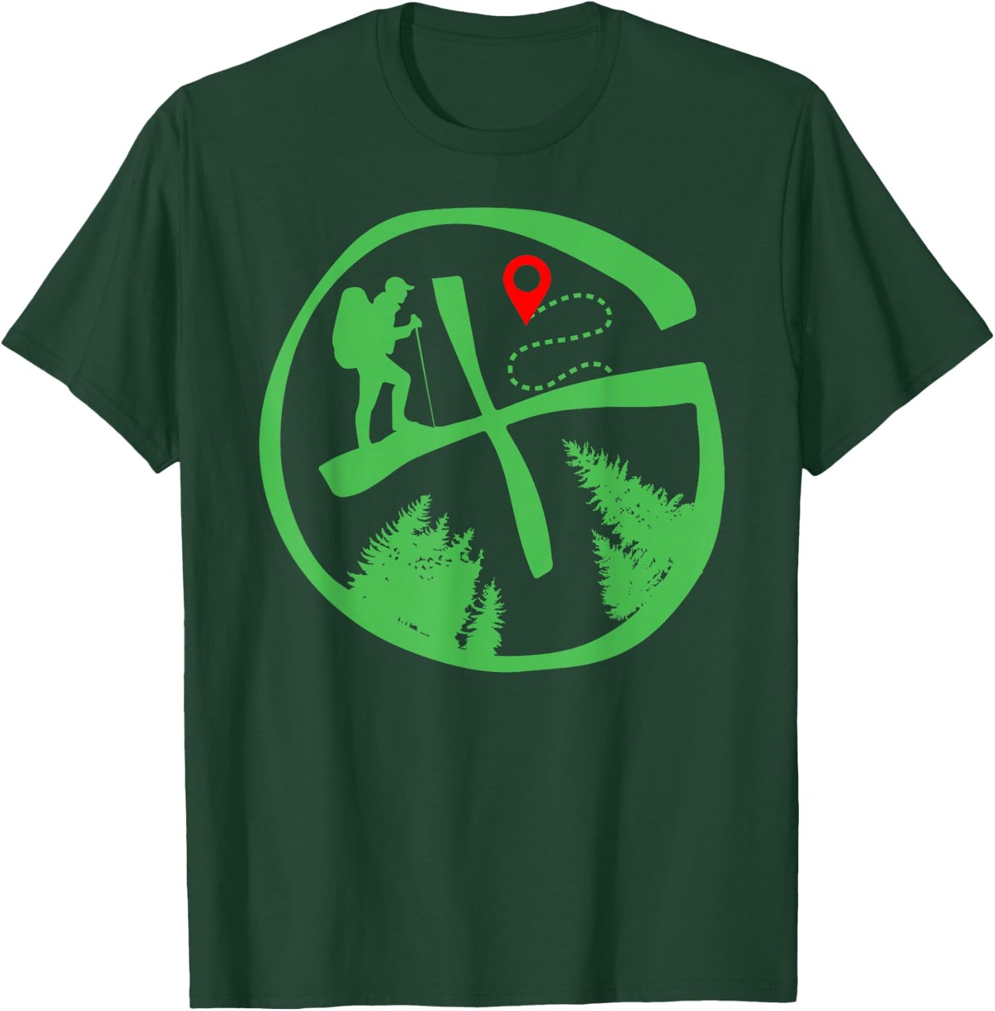 Geocaching Geocache Hiking Outdoor - -Adults, -Kids - Black - Short Sleeve - Small - Classic Fit - Cotton, Polyester Blend T-Shirt - T-Shirt | Forest
