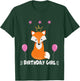 Birthday Girl Party Animal shirt Cool Cute Fox T-Shirt - T-Shirt | Forest