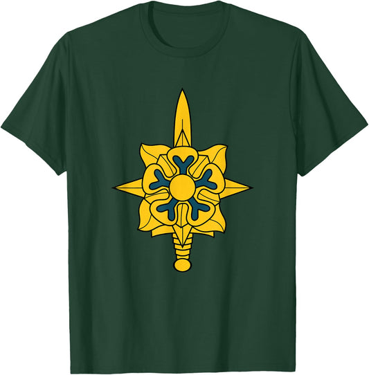 Army Military Intelligence Corps Branch Veteran Insignia T-Shirt - T-Shirt | Forest