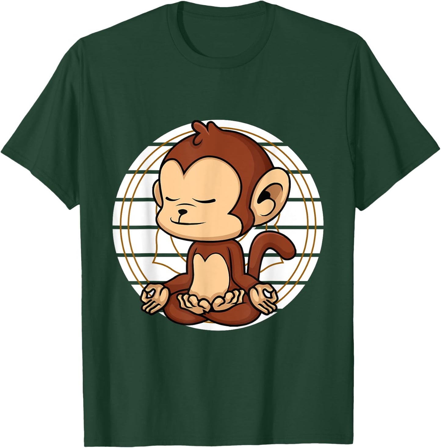 Cute Monkey Meditating Chakra Yoga Meditation Namaste T-Shirt - T-Shirt | Forest