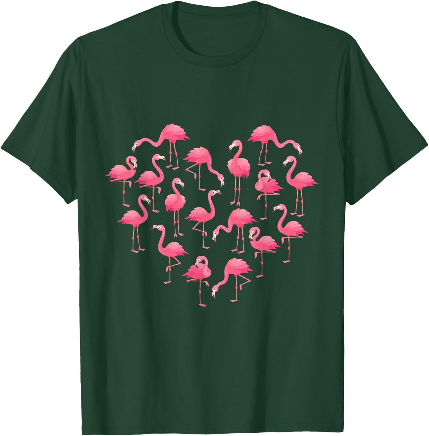 Pink Flamingo Heart love Girls Kids Cute Flamingo T-Shirt - T-Shirt | Forest