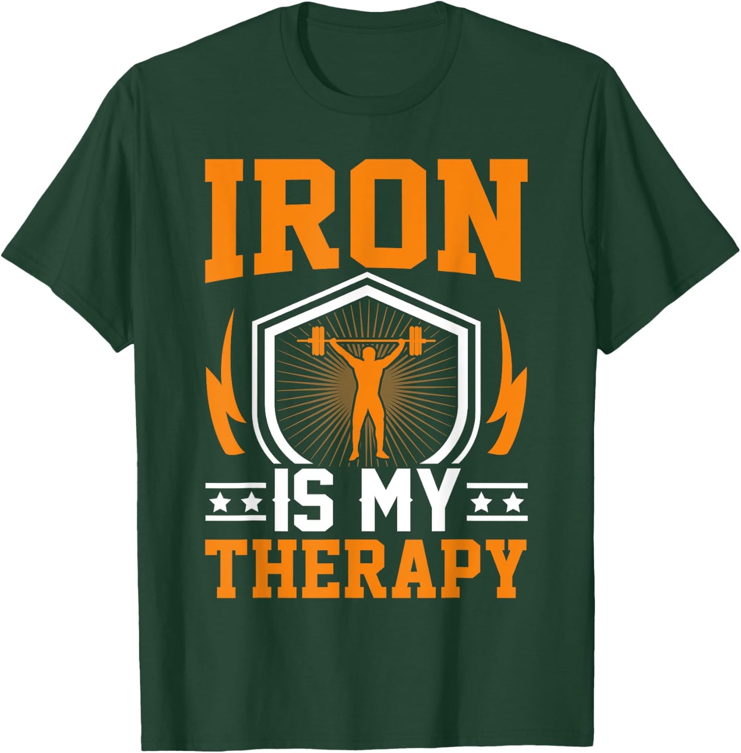 Iron Is My Therapy I Weightlifting T-Shirt - T-Shirt | Forest