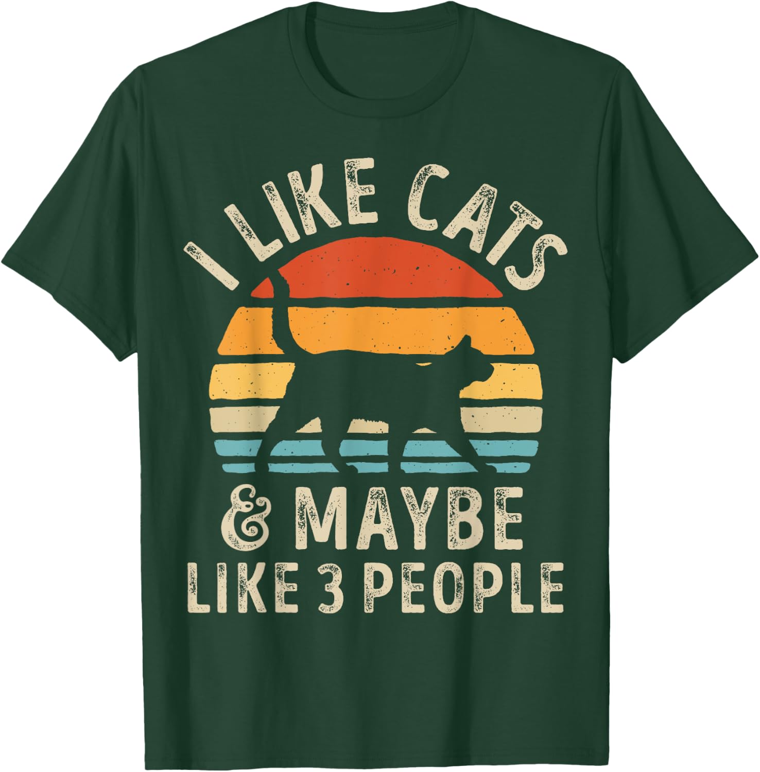 I Like Cats And Maybe Like 3 People Cat Retro Men T-Shirt - T-Shirt | Forest