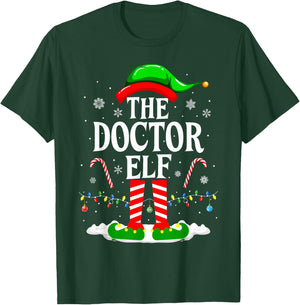 The Doctor Elf Xmas Funny Matching Family Christmas Doctor T-Shirt - T-Shirt | Forest