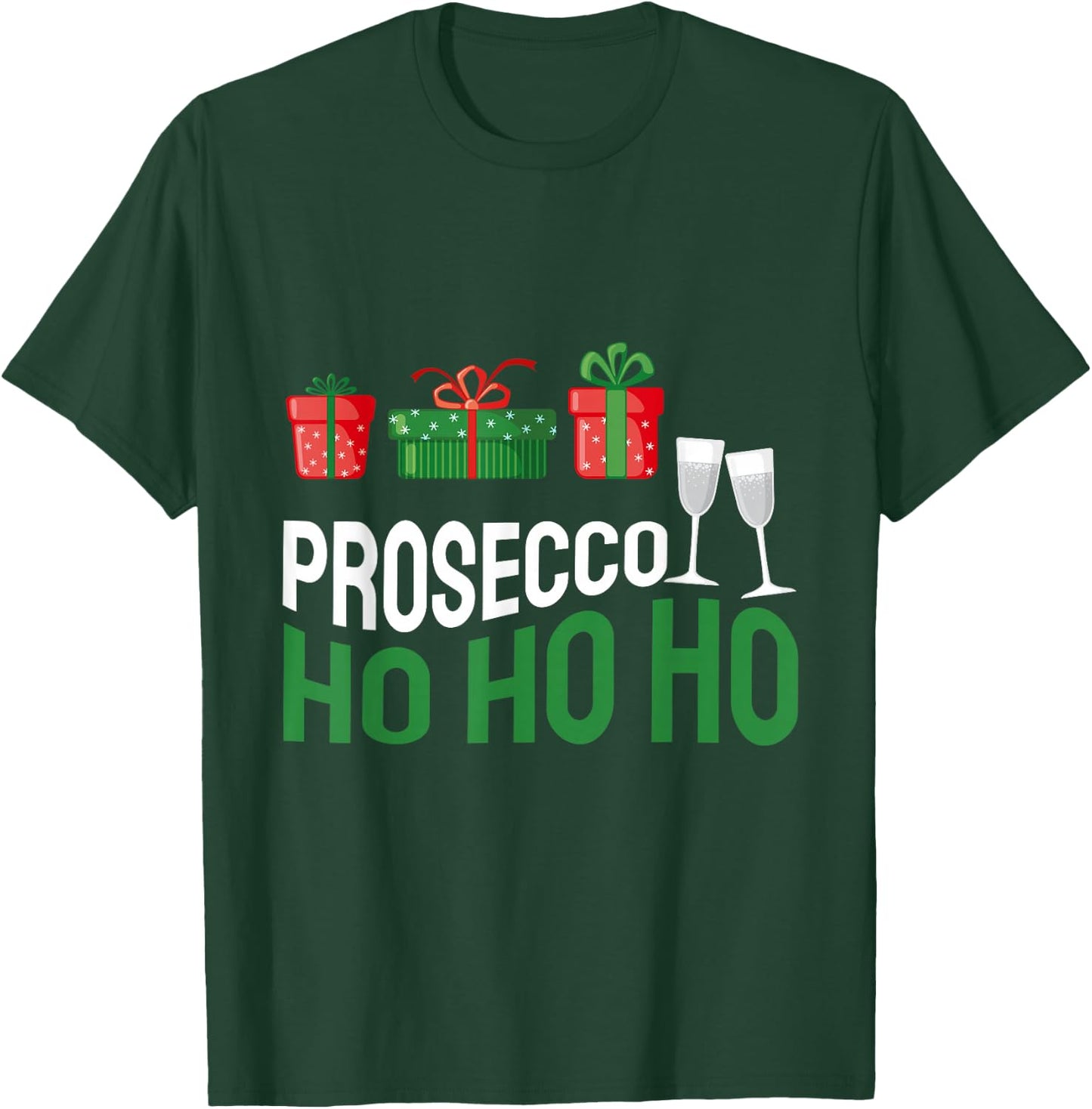 Prosecco Ho Ho Ho Christmas T-Shirt - T-Shirt | Forest