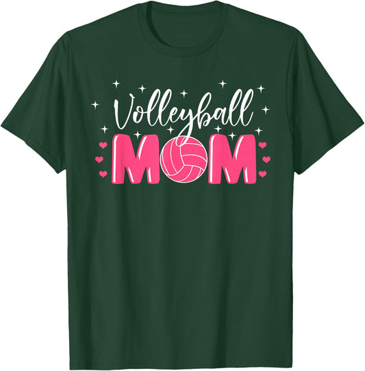 Volleyball Mom Player Mother's Day Mommy Team Sport Fan T-Shirt - T-Shirt | Forest