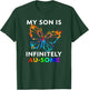 Red Instead Autism - My Son is AU-SOME Butterfly T-Shirt - T-Shirt | Forest