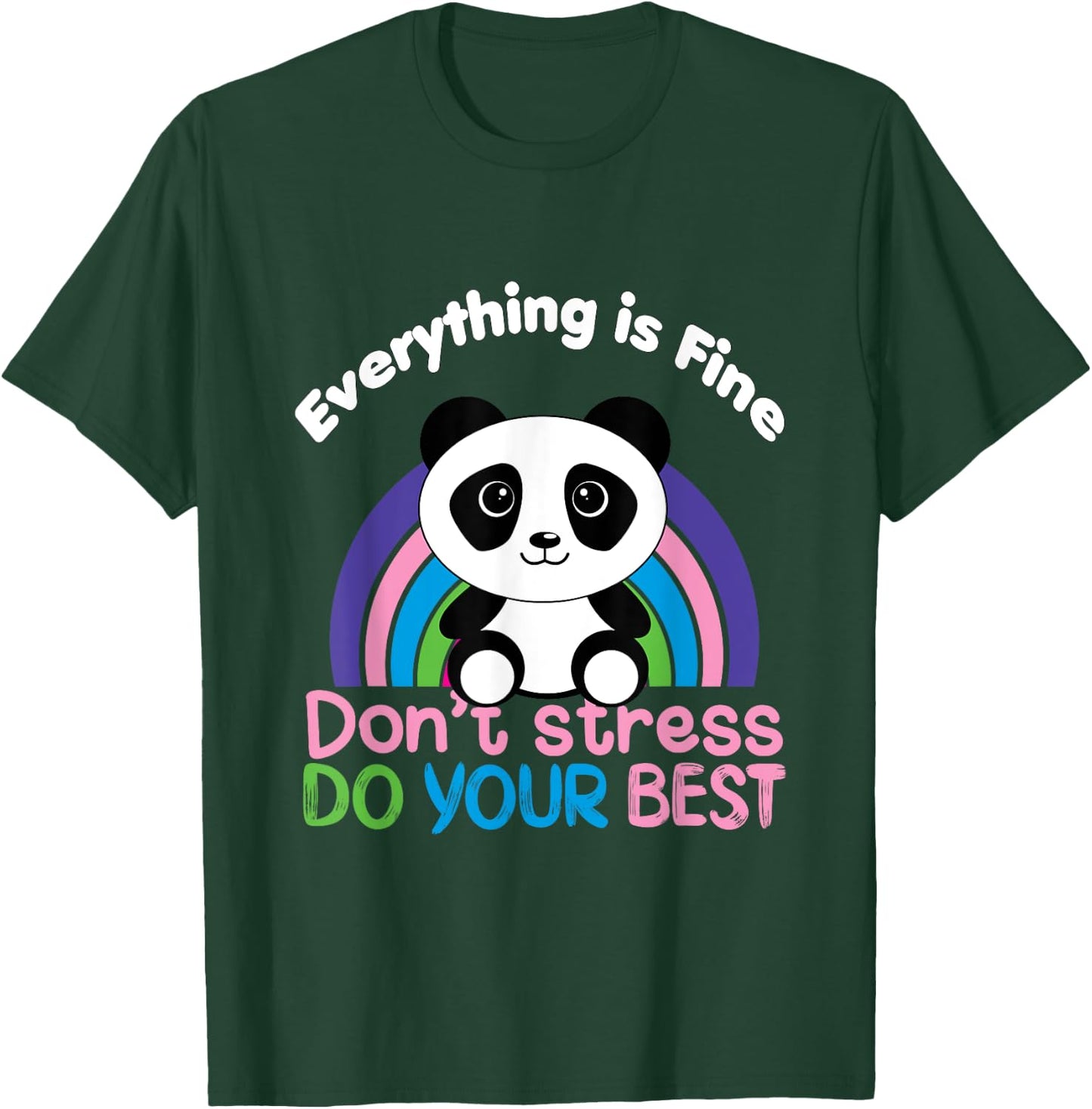 Funny Zen Panda, Everything is Fine, Panda mood T-Shirt - T-Shirt | Forest