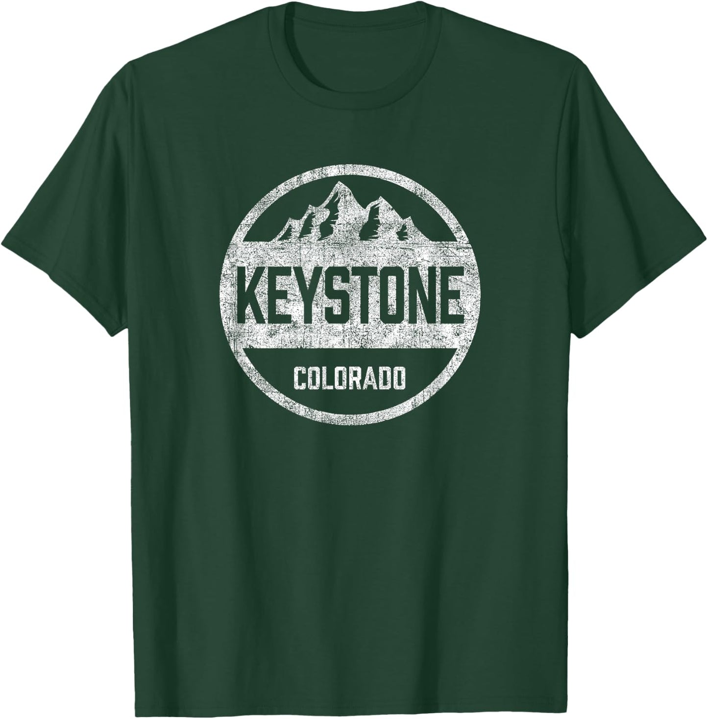 Retro Keystone Colorado Souvenir Mountain Vintage T-Shirt - T-Shirt | Forest