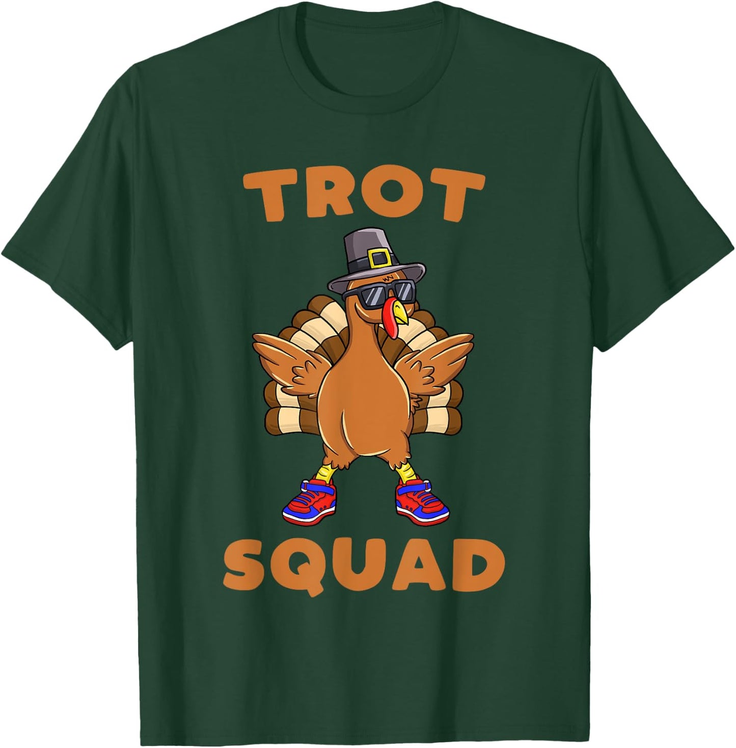 Turkey Trot Squad Funny Thanksgiving Day 5k Run Pilgrim Gift T-Shirt - T-Shirt | Forest