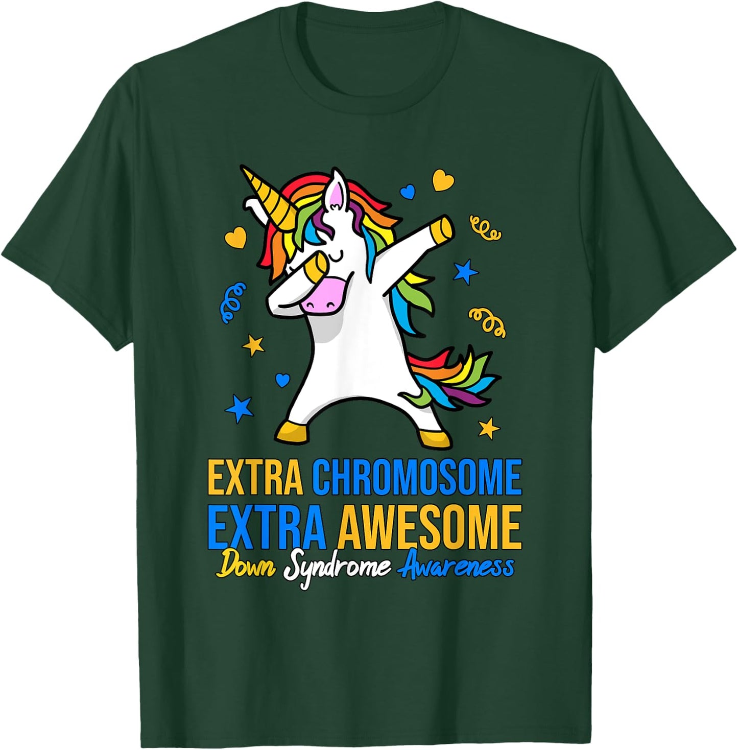 Extra Chromosome Down Syndrome Awareness Awesome Unicorn T21 T-Shirt - T-Shirt | Forest