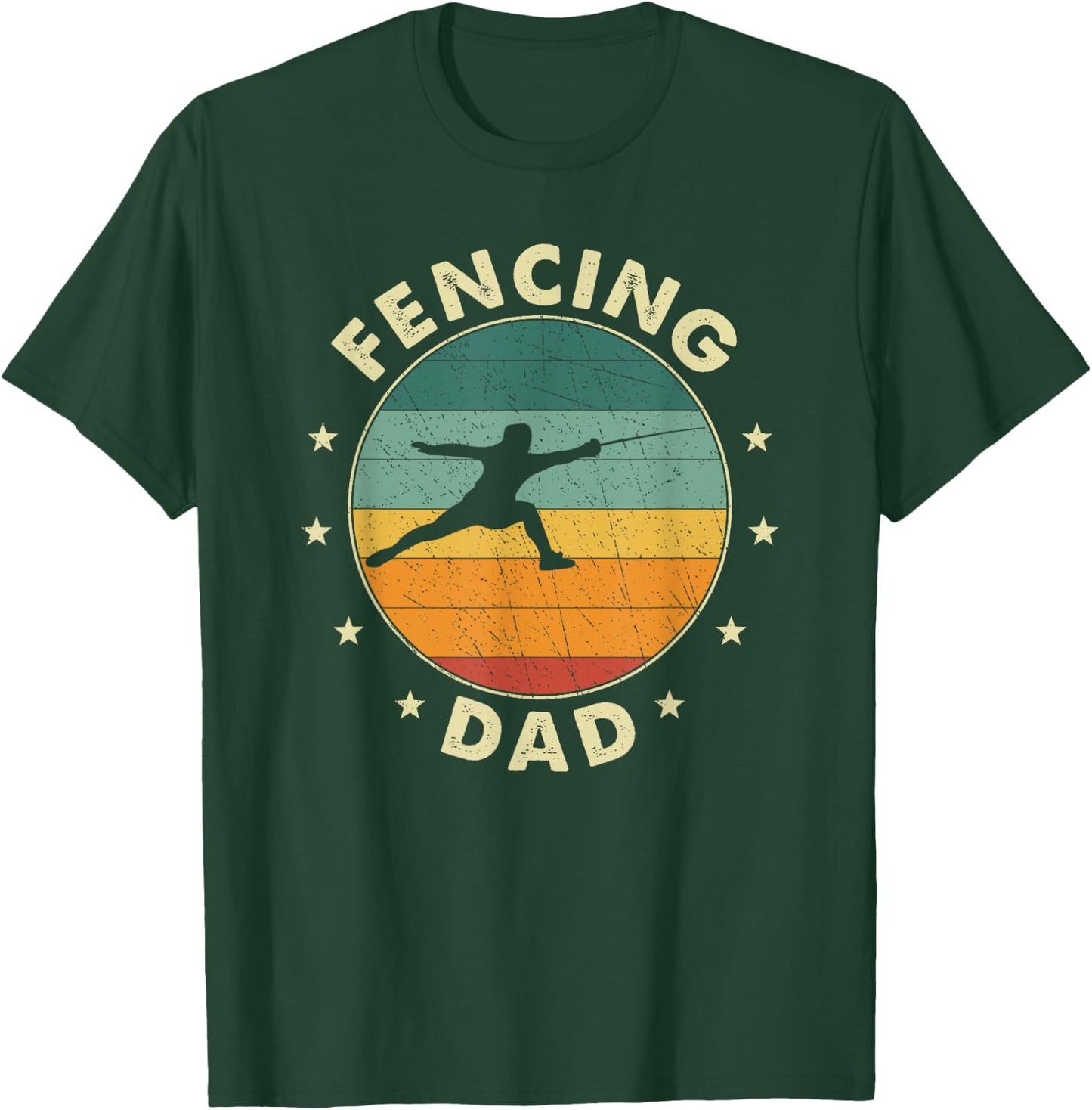 Fencing Dad Father Fencer T-Shirt - T-Shirt | Forest