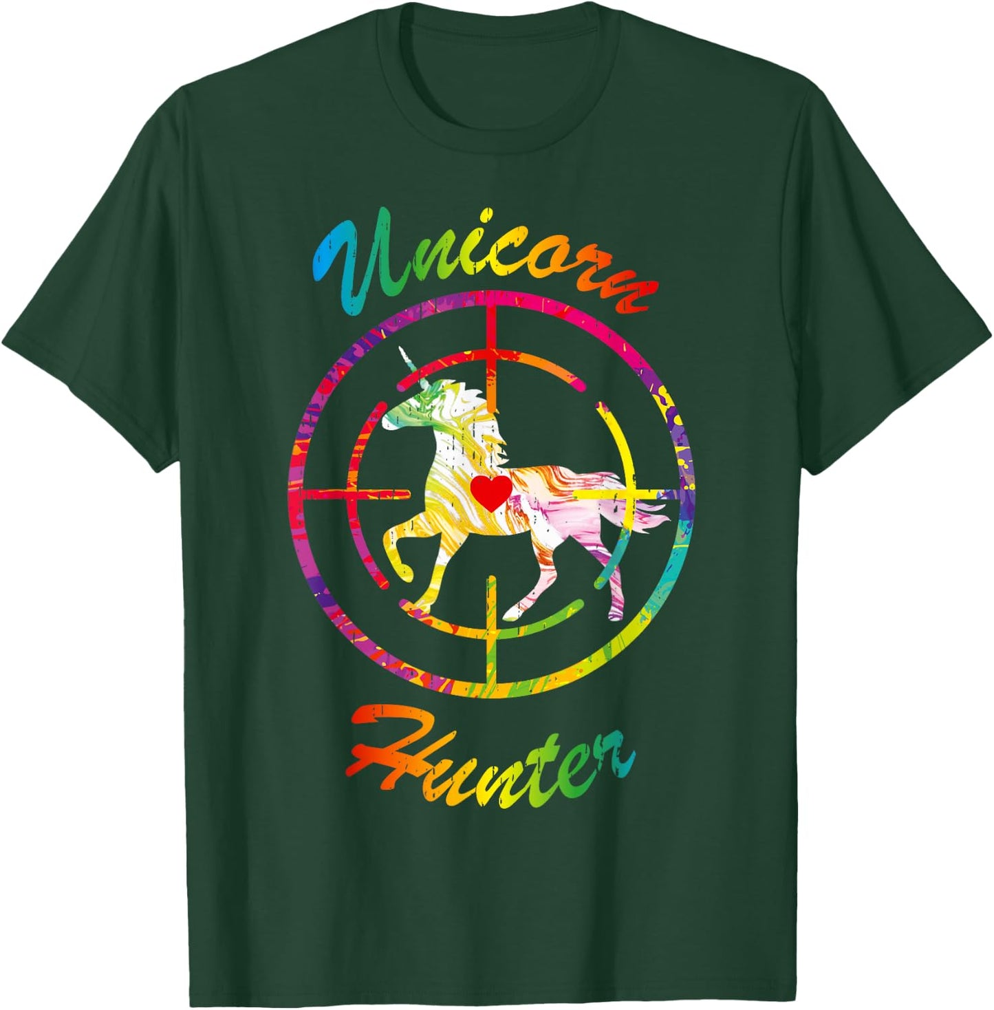 Unicorn Hunter Boys Rainbow Horse Humor Hate Unicorns T-Shirt - T-Shirt | Forest