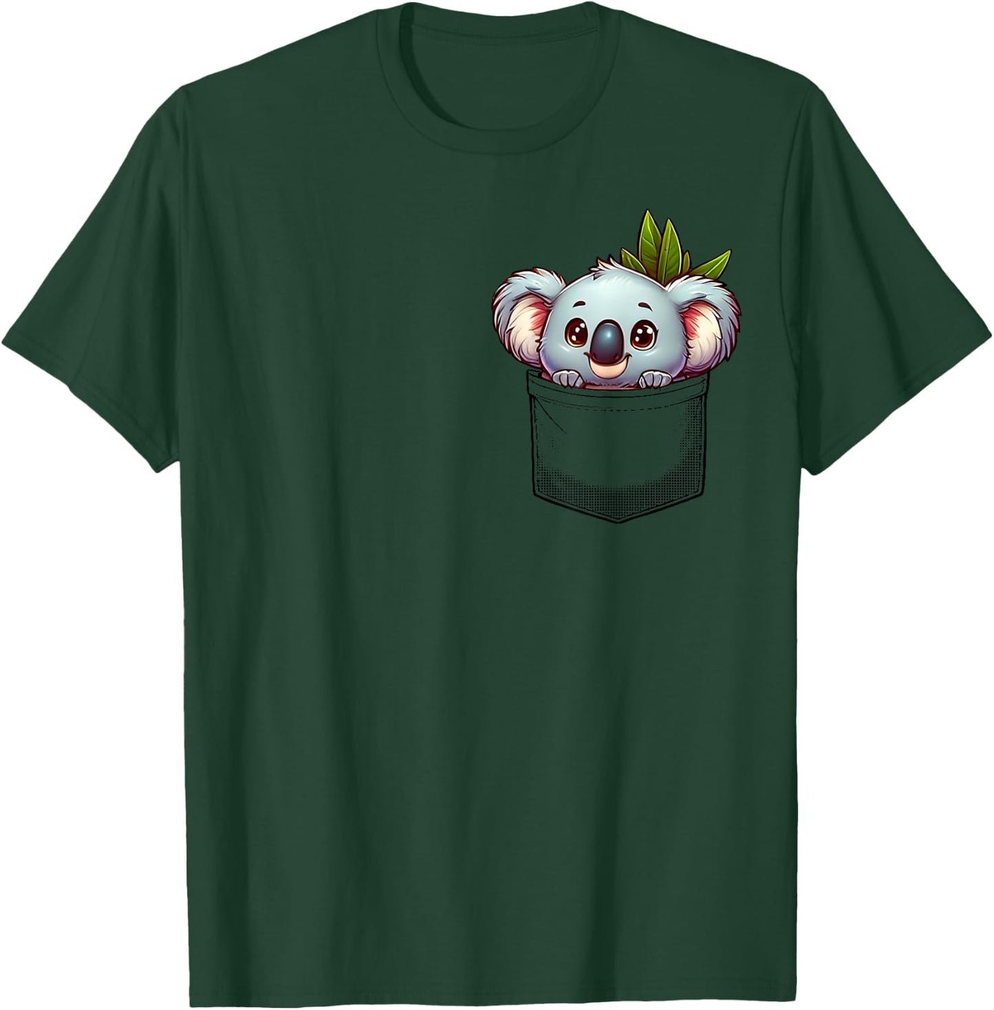 Adorable Koala in Pocket for Kids, Boys, Girls, Women T-Shirt - T-Shirt | Forest