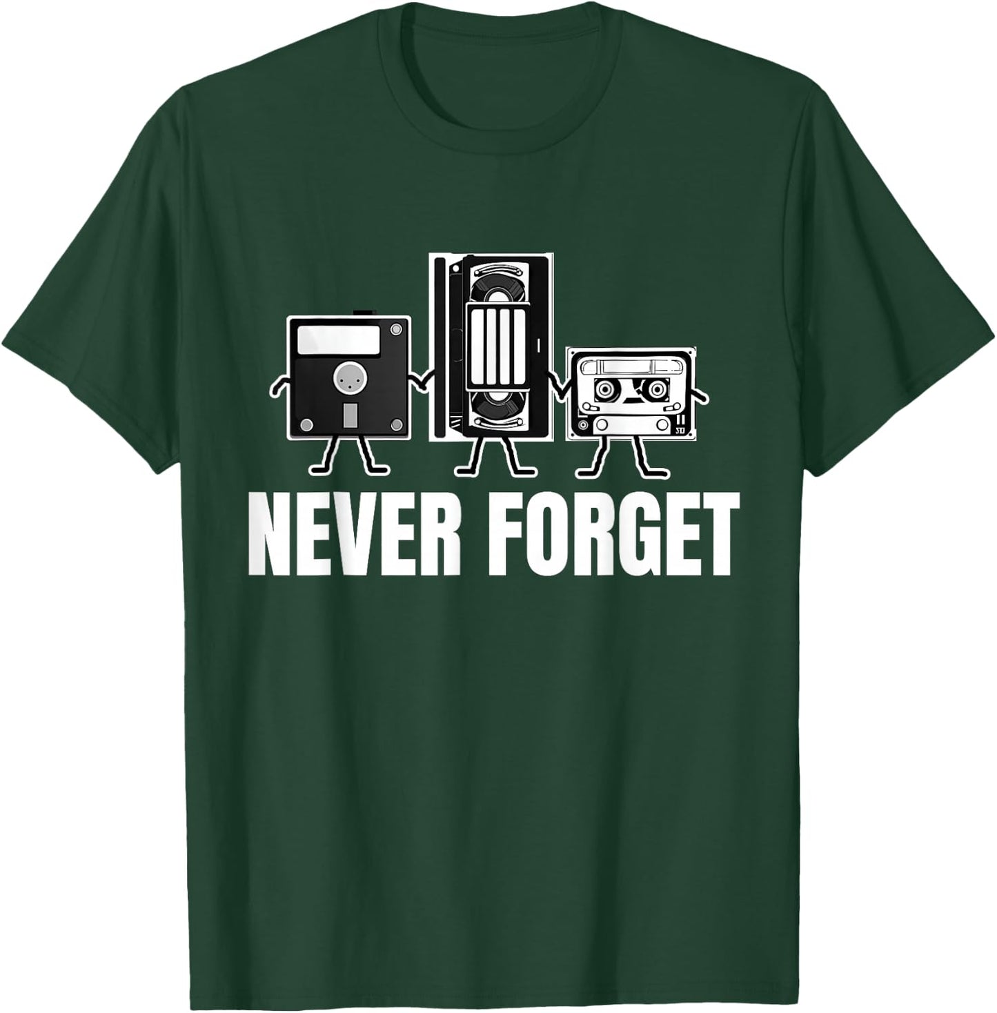 Never Forget Cassette Tape VHS Gamer Meme Funny T-Shirt - T-Shirt | Forest