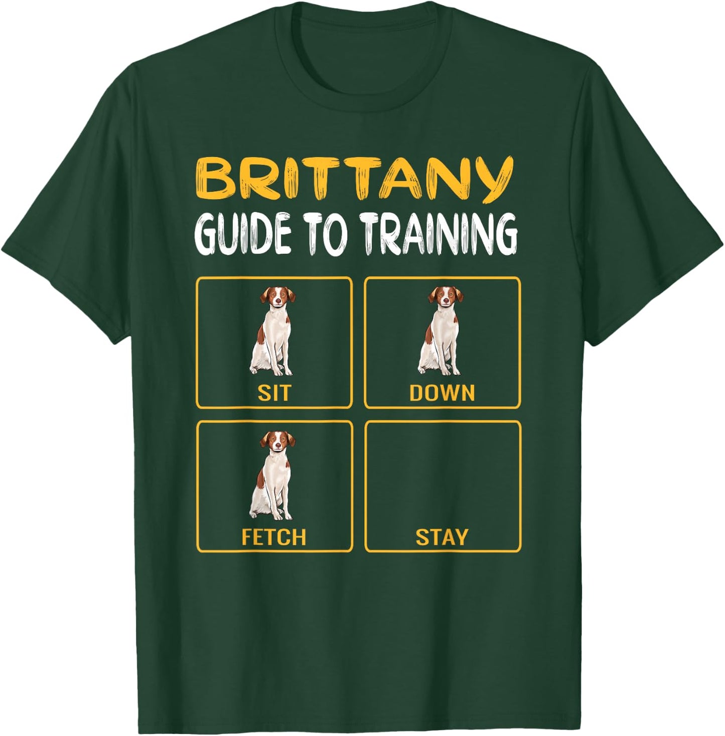 Funny Brittany Guide to Training Dog Trainer Obedience Small T-Shirt - T-Shirt | Forest