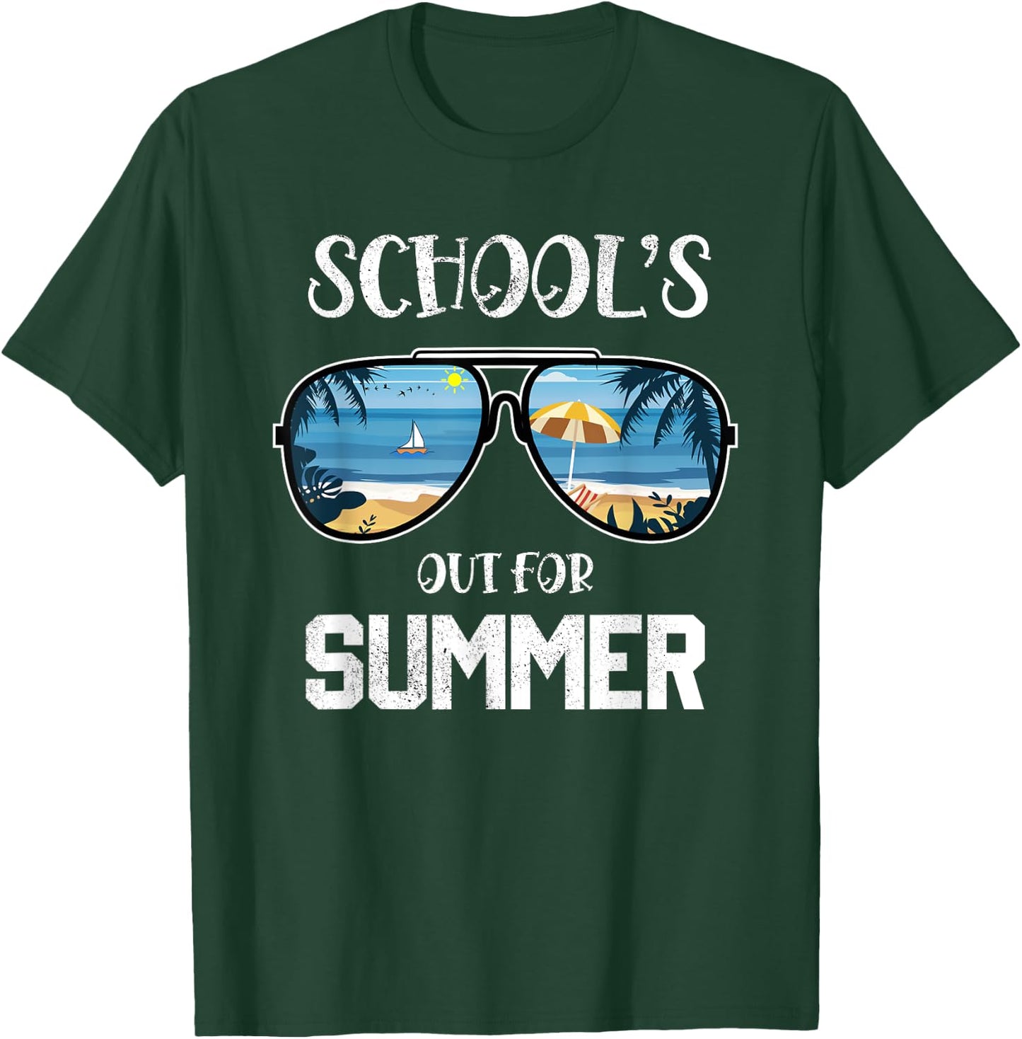 Schools Out For Summer Last Day Of School Student Teacher Men Women Girls Kids T-Shirt - T-Shirt | Forest