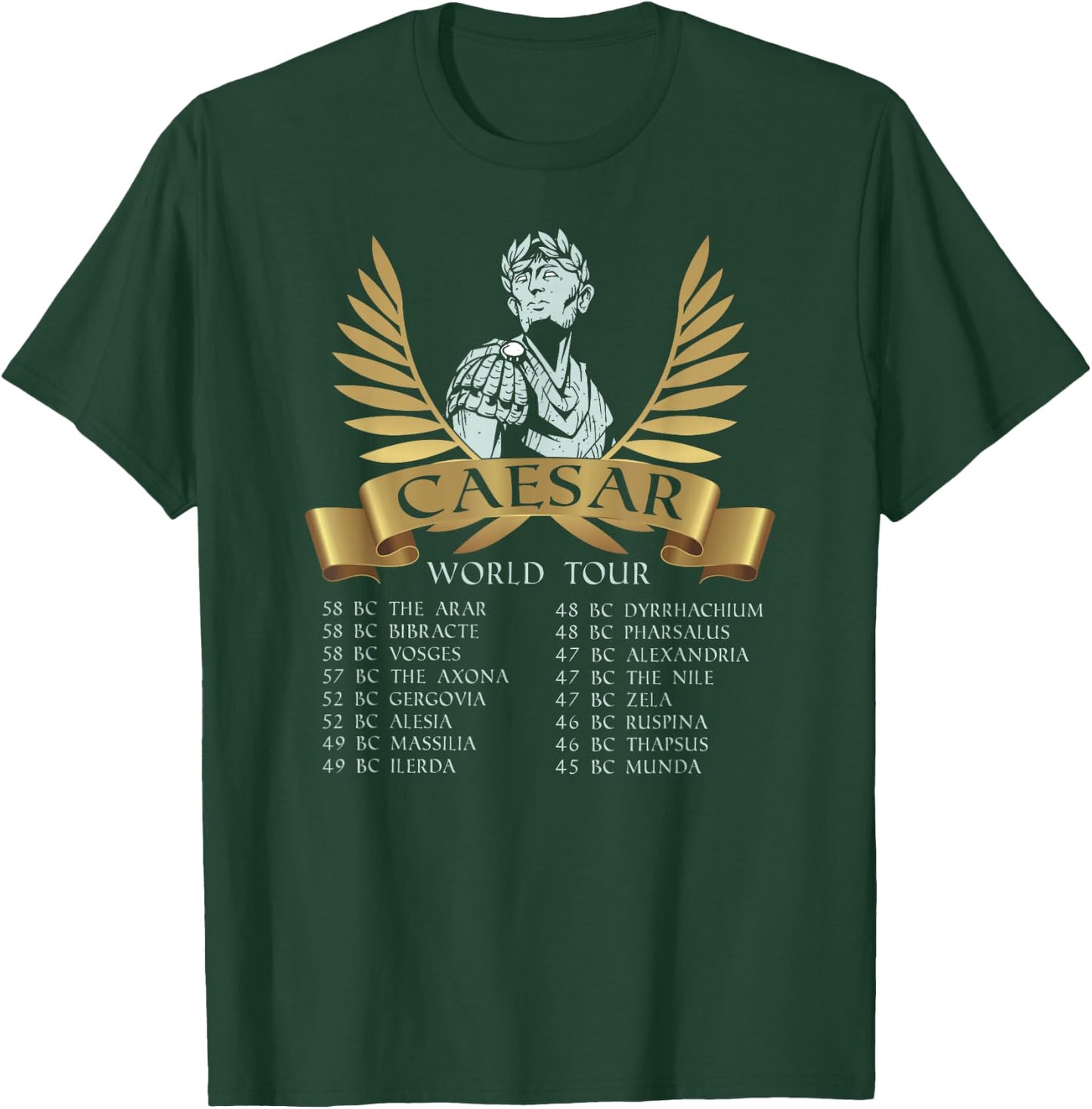 Funny Ancient Rome - Gaius Julius Caesar World Tour T-Shirt - T-Shirt | Forest