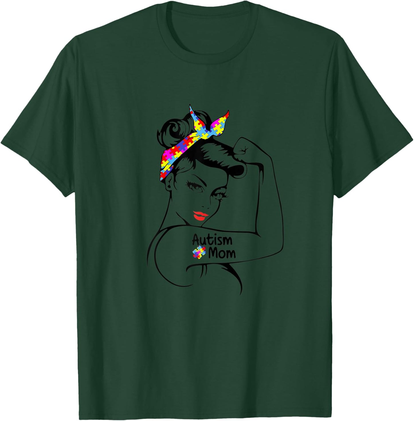 Autism Mom Awareness Strong Mom Strong Girl Autism Awareness T-Shirt - T-Shirt | Forest