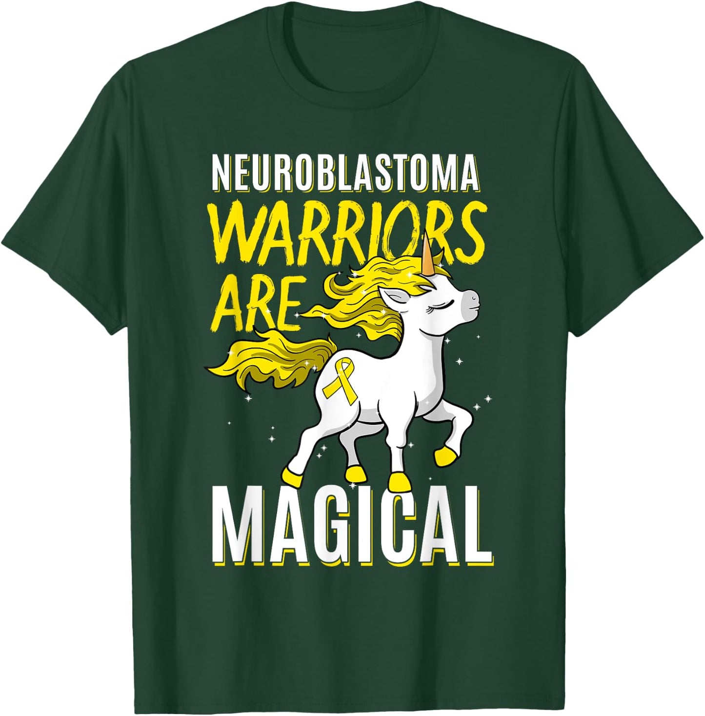 Neuroblastoma Warrior Nerve Tissue Unicorn Cancer Gift T-Shirt - T-Shirt | Forest