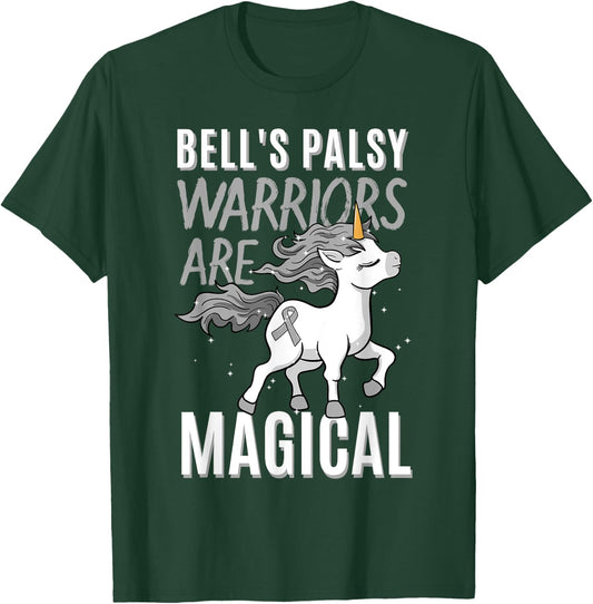 Bell's Palsy Warrior Idiopathic Facial Paralysis Unicorn T-Shirt - T-Shirt | Forest